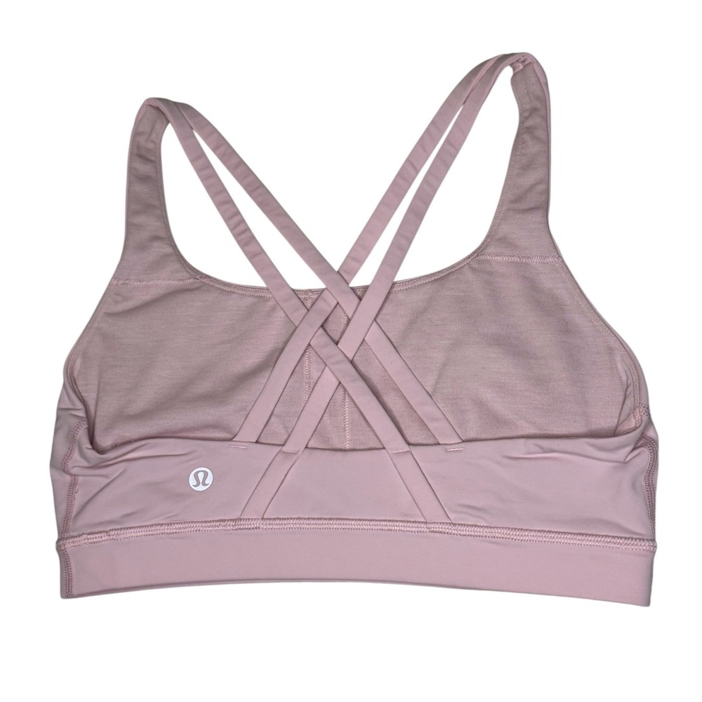 Lululemon Energy Sports Bra Sz 6 Pink Criss Cross Yoga Gym Athletic Sporty EUC - Picture 2 of 3